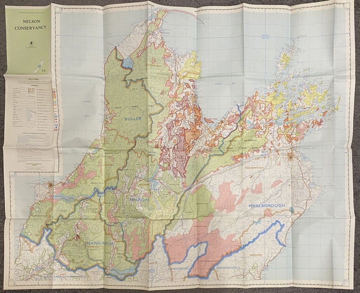VINTAGE MAP: New Zealand Forest Service / Nelson Conservancy 1978 Carousel 4