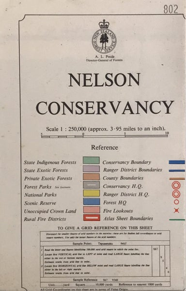VINTAGE MAP: New Zealand Forest Service / Nelson Conservancy 1968 1st edition Carousel 1