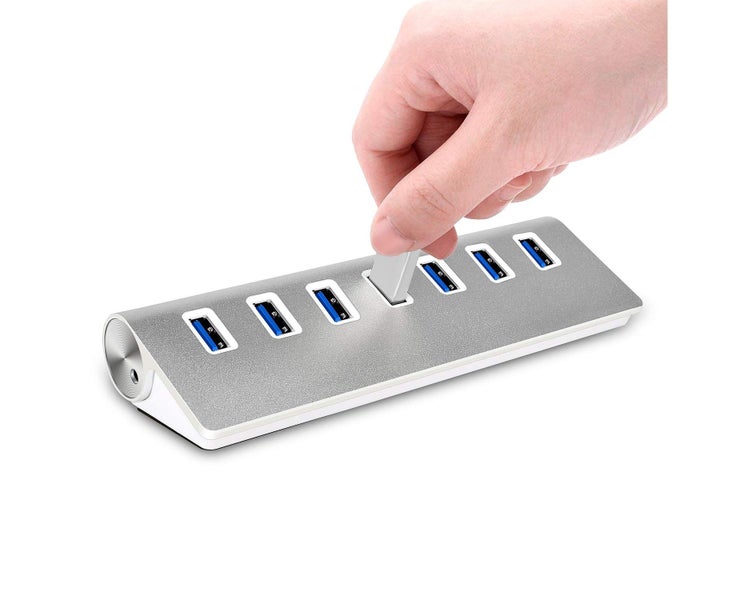 7 Ports USB 3.0 High-Speed USB Hub,Triangle Aluminum Alloy Seven Ports Carousel 1
