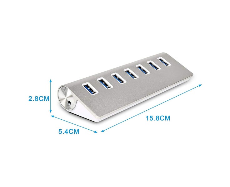 7 Ports USB 3.0 High-Speed USB Hub,Triangle Aluminum Alloy Seven Ports Carousel 6