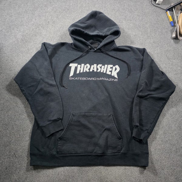 Thrasher Hoodie Black Size Medium Jersey Sweatshirt Skate Carousel 1