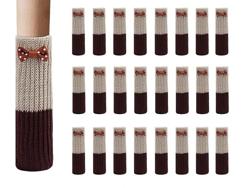 Non-Slip Chair Socks, 24 Pcs Elastic Non-Slip Cotton Fabric Furniture Floor S Carousel 1