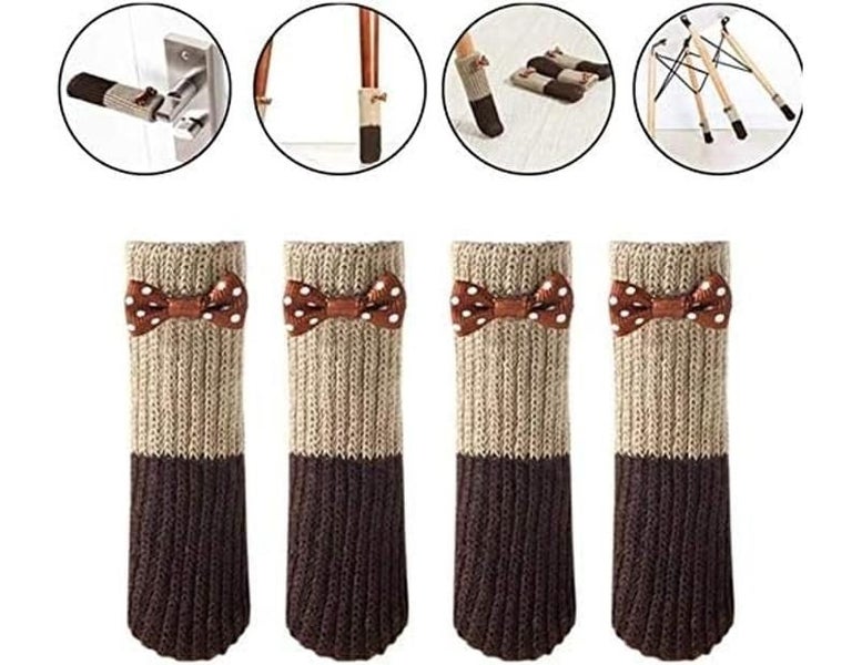 Non-Slip Chair Socks, 24 Pcs Elastic Non-Slip Cotton Fabric Furniture Floor S Carousel 2