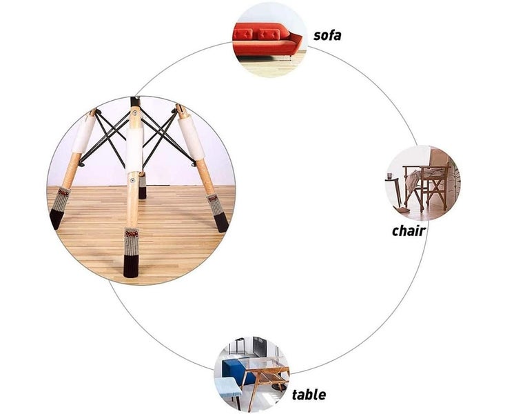 Non-Slip Chair Socks, 24 Pcs Elastic Non-Slip Cotton Fabric Furniture Floor S Carousel 6