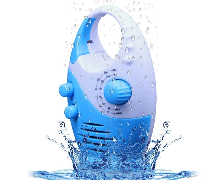 Waterproof Shower Radio, Adjustable Volume Shower AM FM Button Speaker, Bathr Carousel 1