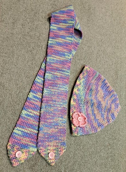 $20 EACH .. HANDMADE CROCHET HAT & SCARF SETS Carousel 2