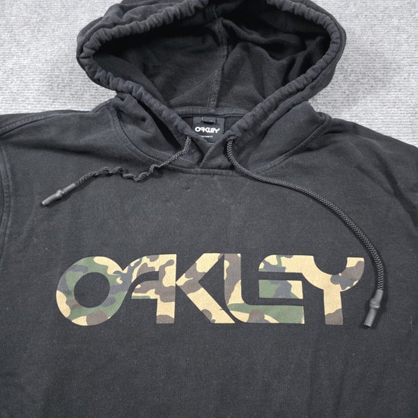 Y2k Oakley Camo Script Black Hoodie Sweatshirt Size Large Jersey Carousel 2