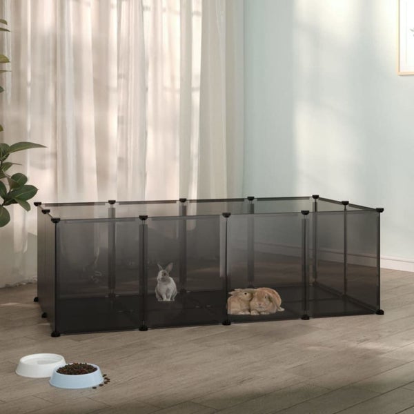 Small Animal Cage Black 144x74x46.5 Cm Pp and Steel Tabpio Carousel 1