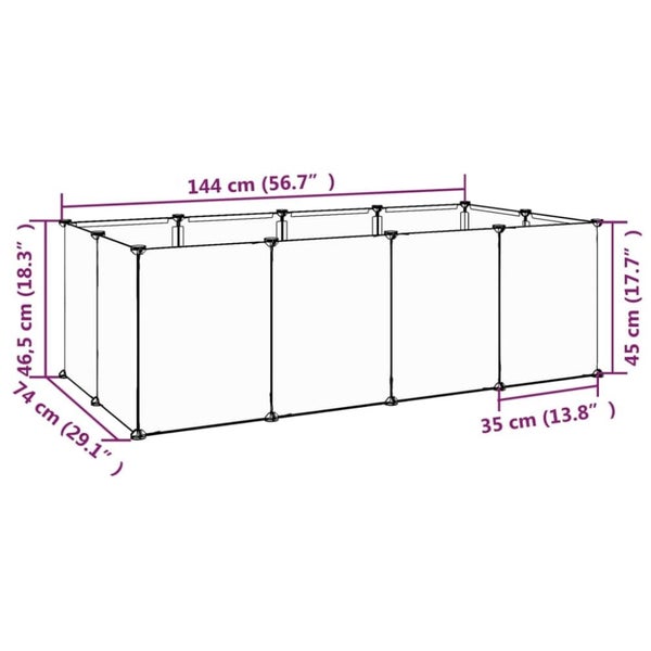 Small Animal Cage Black 144x74x46.5 Cm Pp and Steel Tabpio Carousel 2