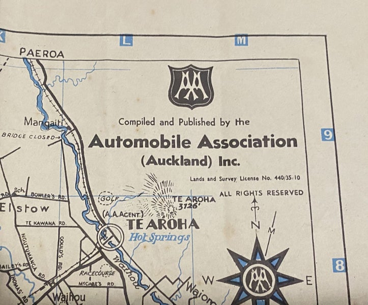 VINTAGE MAP: Te Aroha 1950s Carousel 1