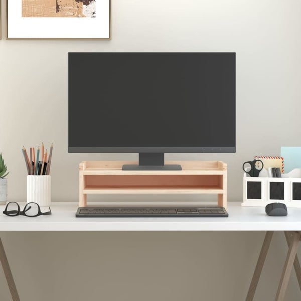 Monitor Stand 50x24x16 Cm Solid Wood Pine Notkna Carousel 1
