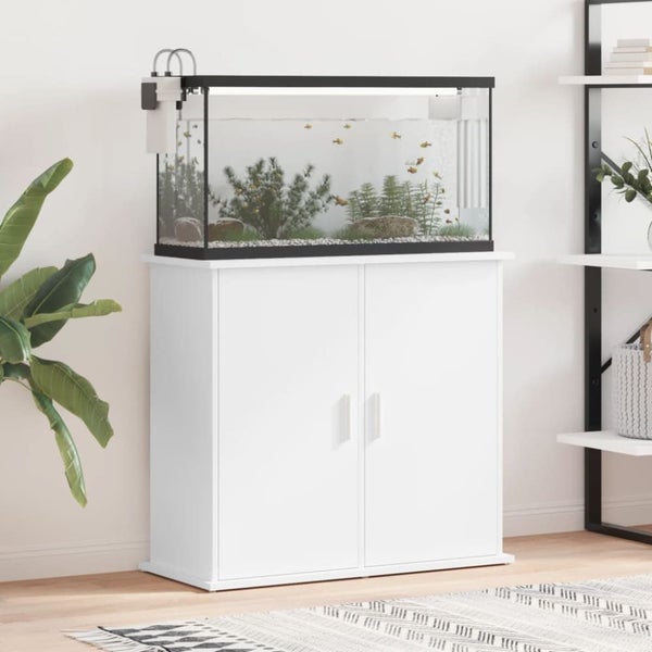 Aquarium Stand White 81x36x73 Cm Engineered Wood Nttlxt Carousel 1