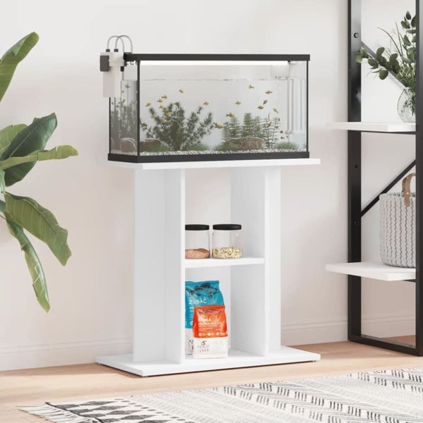 Aquarium Stand White 60x30x60 Cm Engineered Wood Nttpli Carousel 1