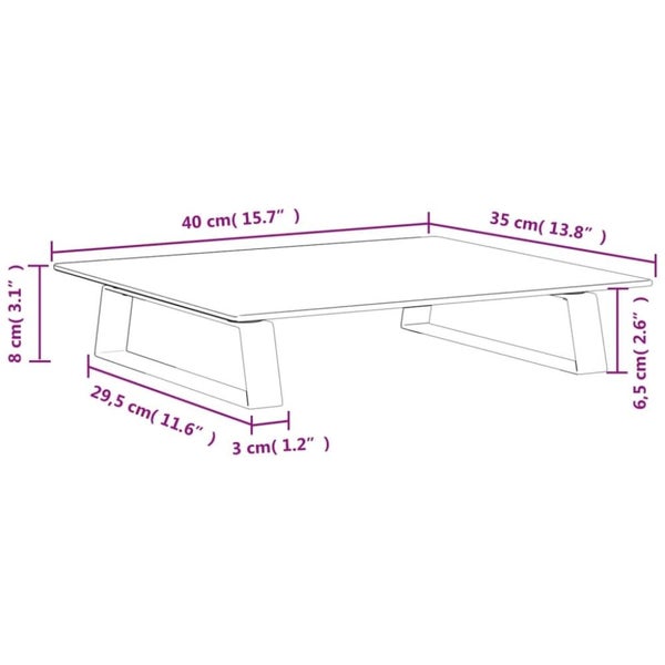 Monitor Stand White 40x35x8 Cm Tempered Glass and Metal Tiaxok Carousel 2