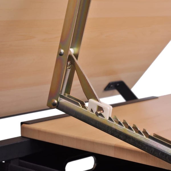 Two Drawers Tiltable Tabletop Drawing Table with Stool Xbbni64171356572801112