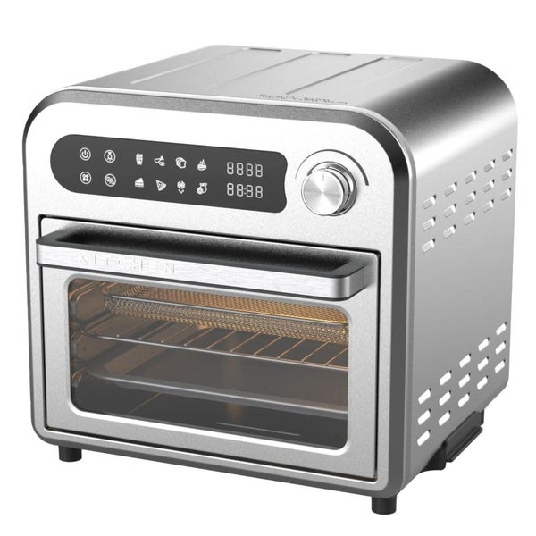 10 Litre Compact Air Fryer Oven Oil Free Cooking Silver Carousel 1