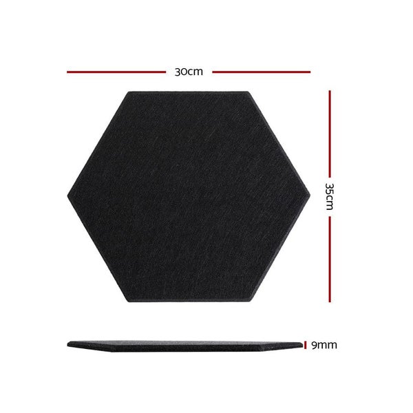 Acoustic Foam 12pcs 35x30x0.9cm Soundproof Absorption Panel Adhesive Black Carousel 2