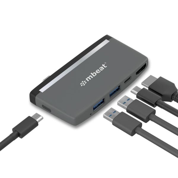 Mbeat Essential Pro 5-in-1 Usb- c Hub ( 4k Hdmi Video, Usb-c Pd Pass Through ... Carousel 1