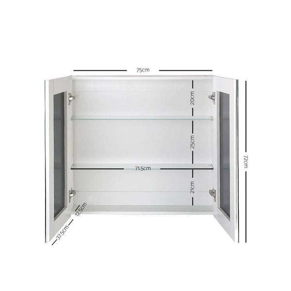 Cefito Bathroom Vanity Mirror with Storage Cabinet - White63039328146691111