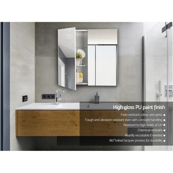 Cefito Bathroom Vanity Mirror with Storage Cabinet - White63039328146691113