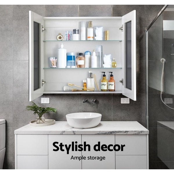 Cefito Bathroom Vanity Mirror with Storage Cabinet - White63039328146691114
