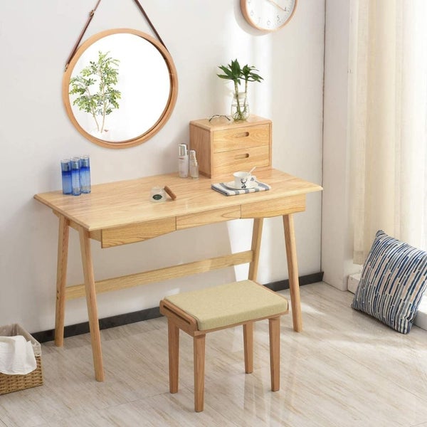 Hanging Round Wall Mirror 45 Cm - Solid Bamboo Frame and Adjustable Leather S...63039328390530113