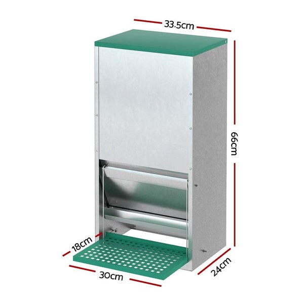 Automatic Chicken Feeder Port Coop Chick Poultry Treadle Self Opening Carousel 2