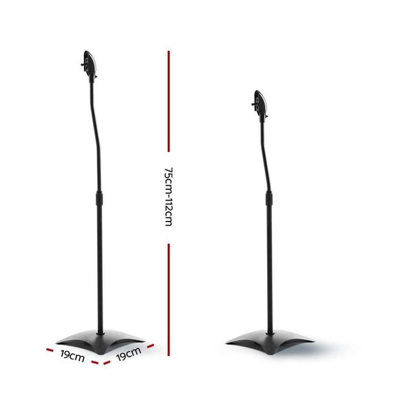 Set of 2 112cm Surround Sound Speaker Stand - Black63039328339203111