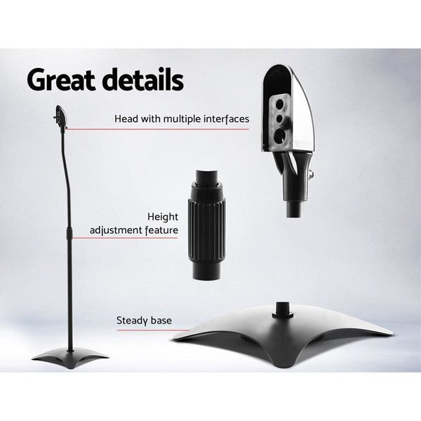 Set of 2 112cm Surround Sound Speaker Stand - Black63039328339203114