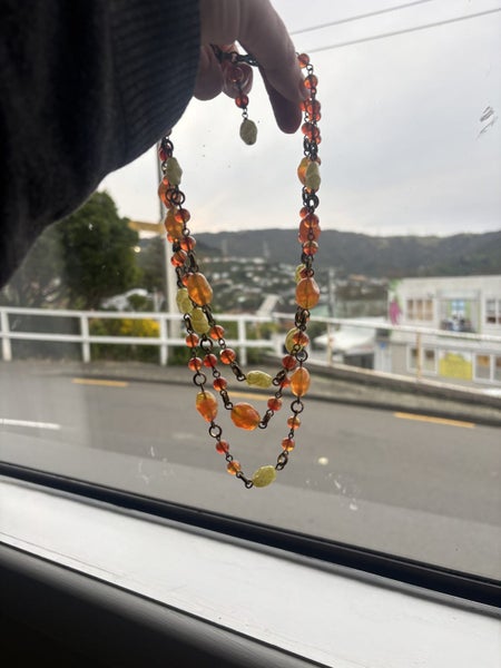Vintage uranium glass necklace Carousel 2