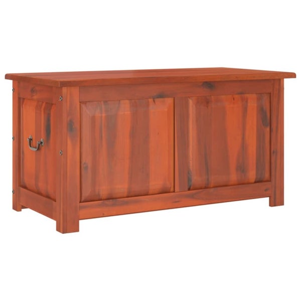 Storage Chest With Lid Brown Solid Wood Acacia Tlakol Carousel 2
