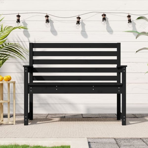 Garden Bench Black 109x48x91.5 Cm Solid Wood Pine Nxabla Carousel 1