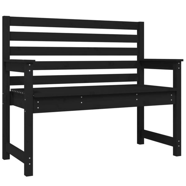 Garden Bench Black 109x48x91.5 Cm Solid Wood Pine Nxabla Carousel 7