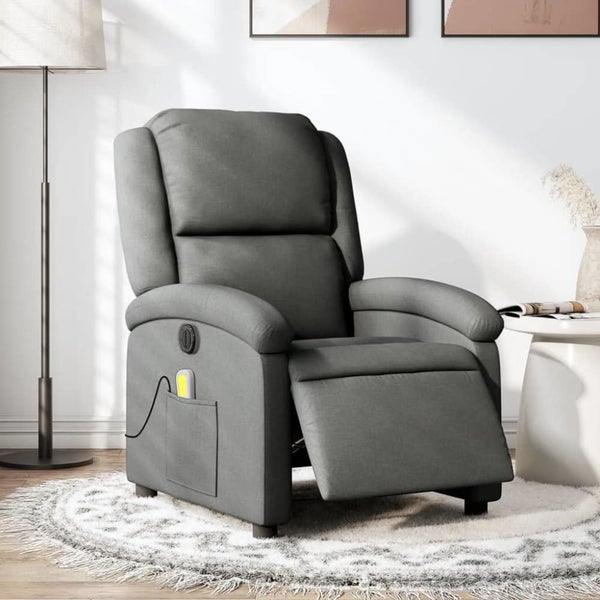 Electric Massage Recliner Chair Dark Grey Fabric Txbpaxp Carousel 1