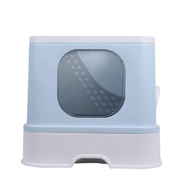 Cat Litter Box Fully Enclosed Kitty Blue Carousel 2