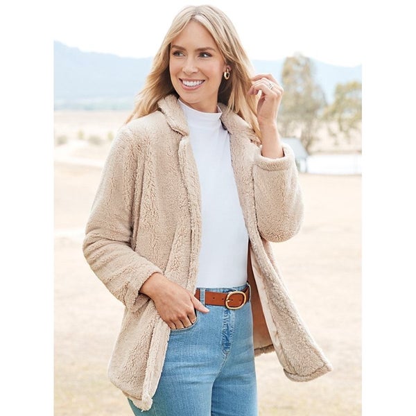 Super Snuggly Soft Winter Jacket - S (10-12) - Natural629954068143381114