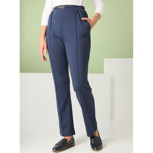 Value pack - 2 pairs of ponte pants - size 12 - navy & black - super smart62854313483010111