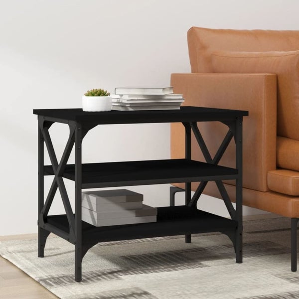 Side Table Black 55x38x45 Cm Engineered Wood Nxtttx Carousel 1