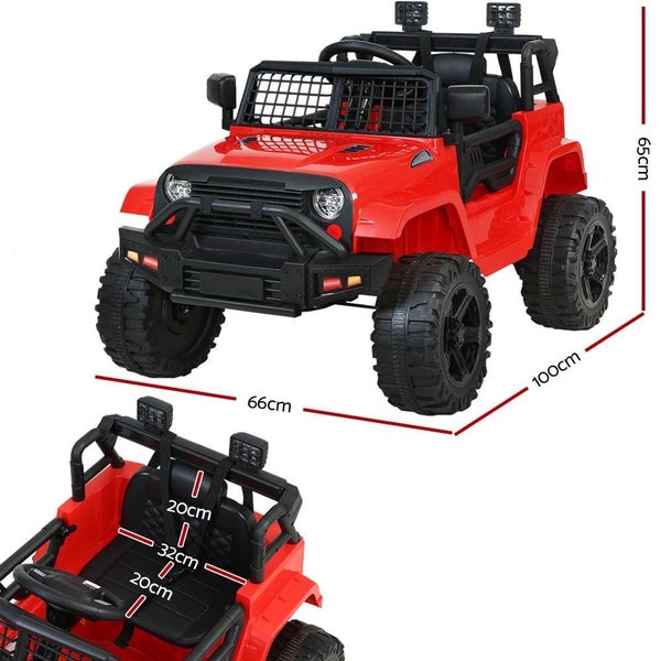Rigo Kids Ride on Car Electric 12v Car Toys Jeep Battery Remote Control Red Carousel 2