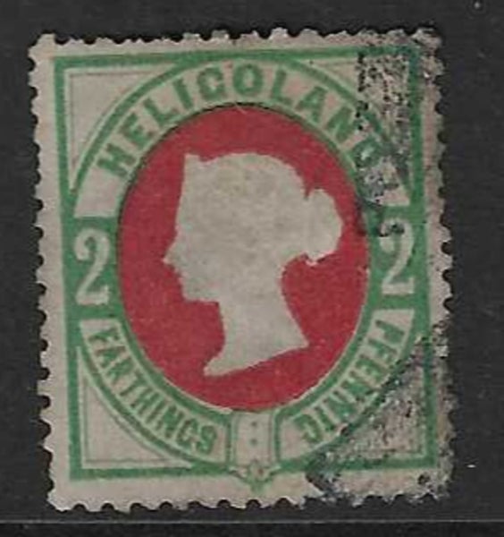 $1 Reserve!! Cat $1300!! Rare Used 2pf 1875 Heligoland Carousel 1