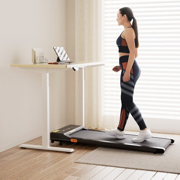 120cm Automatic Standing Desk With 400Mm Electric Walking Pad Treadmill Carousel 1
