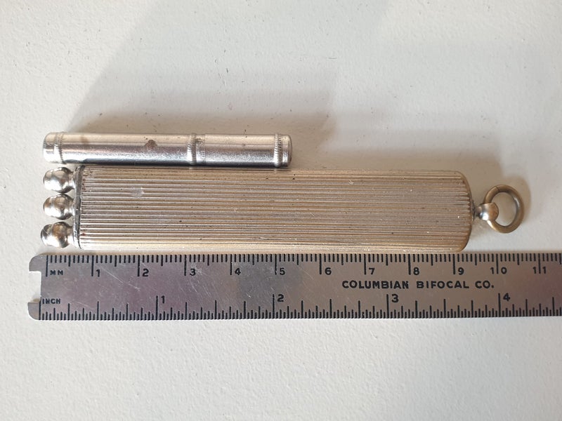 Cased Triple Propelling Pencil Set : Chatelaine Hook : Spare Leads in own case Carousel 15