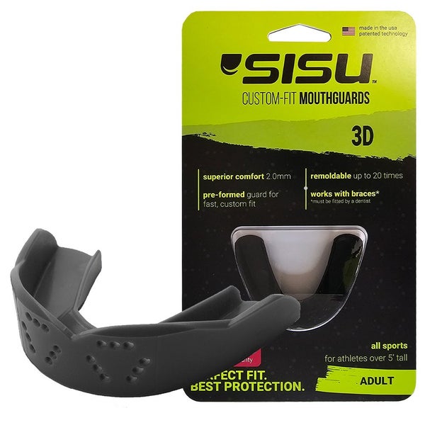 SISU 3D ADULT Sports Mouth guard, BLACK – Slim Hockey, Rugby, Soccer, Lacrosse Carousel 1