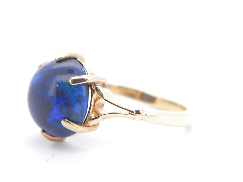 VINTAGE BLACK OPAL SET RING Carousel 1