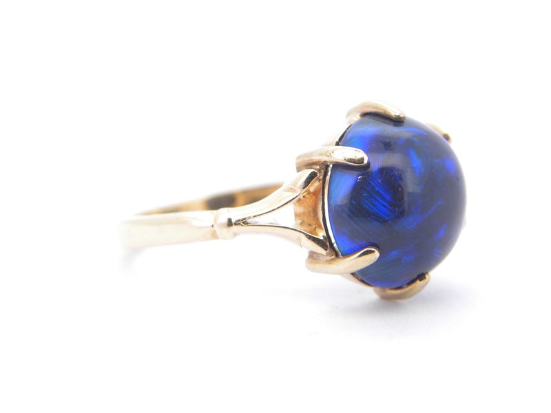 VINTAGE BLACK OPAL SET RING Carousel 3