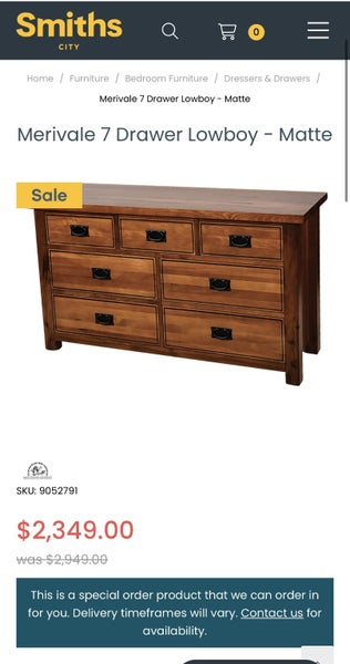 Merivale 7 Drawer Lowboy By Woodpeckers Furniture Carousel 2