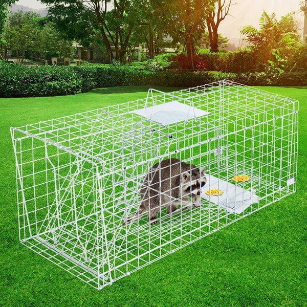 Humane Animal Trap Cage 150 x 50 x 53cm - Silver Carousel 3