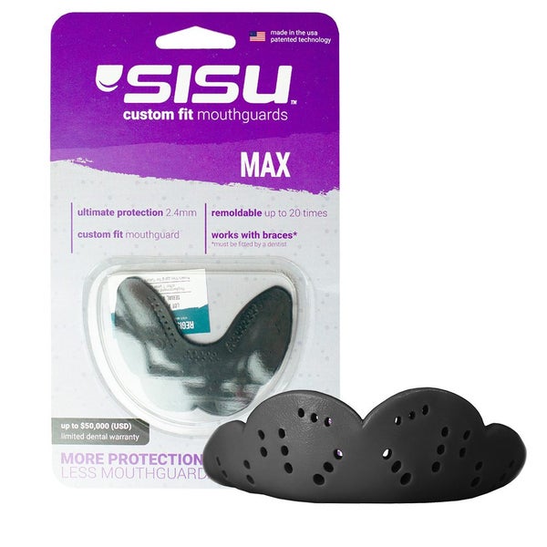 Mouth Guard SISU Max Sports Mouthguard - Charcoal Black - Hockey, MMA, Rugby Carousel 1