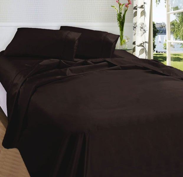 875Tc Egyptian Cotton Sateen Sheet Set Chocolate Queen Carousel 1