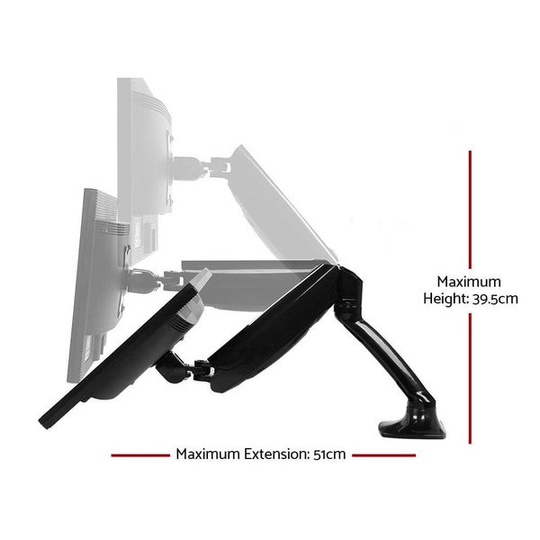 Artiss Monitor Arm Mount Single Gas Black Carousel 2